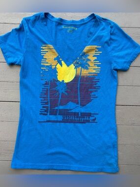 Margaritaville Youth Blue Tee with V Neck M